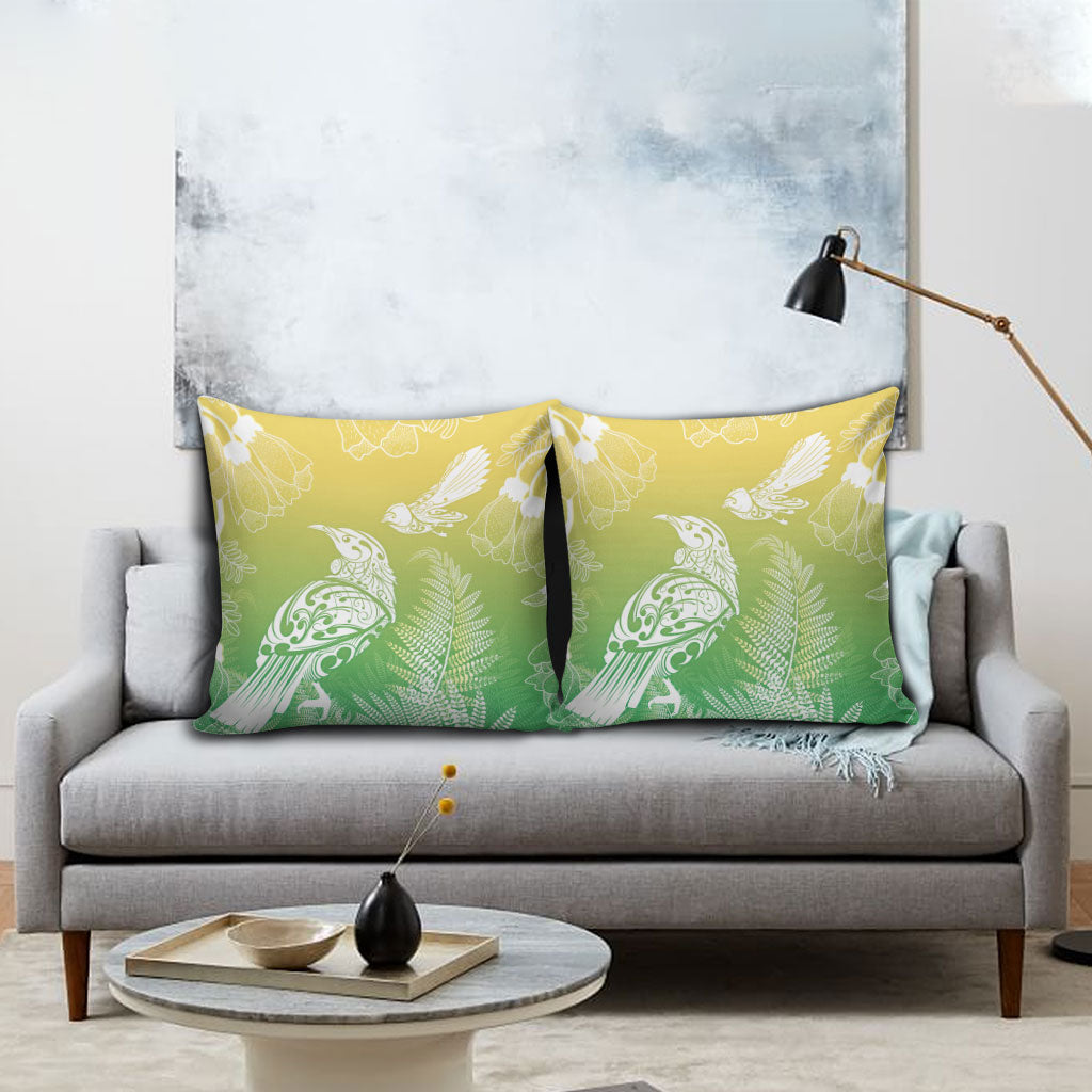 Aotearoa Maori Mahuru Tui With Pikawakawa Pillow Cover Spring Time LT7 - Polynesian Pride