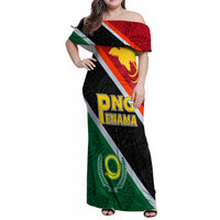 Personalised Penama and Papua New Guinea Day Family Matching Off Shoulder Maxi Dress and Hawaiian Shirt Emblem Mix Style LT7 Mom's Dress Colorful - Polynesian Pride