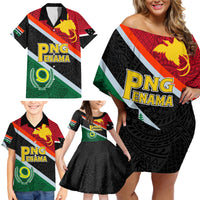 Personalised Penama and Papua New Guinea Day Family Matching Off Shoulder Short Dress and Hawaiian Shirt Emblem Mix Style LT7 - Polynesian Pride