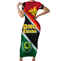 Personalised Penama and Papua New Guinea Day Family Matching Short Sleeve Bodycon Dress and Hawaiian Shirt Emblem Mix Style LT7 Mom's Dress Colorful - Polynesian Pride