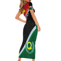 Personalised Penama and Papua New Guinea Day Family Matching Short Sleeve Bodycon Dress and Hawaiian Shirt Emblem Mix Style LT7 - Polynesian Pride