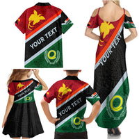Personalised Penama and Papua New Guinea Day Family Matching Summer Maxi Dress and Hawaiian Shirt Emblem Mix Style LT7 - Polynesian Pride