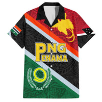 Personalised Penama and Papua New Guinea Day Family Matching Summer Maxi Dress and Hawaiian Shirt Emblem Mix Style LT7 Dad's Shirt - Short Sleeve Colorful - Polynesian Pride