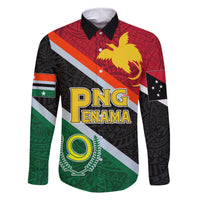 Personalised Penama and Papua New Guinea Day Family Matching Summer Maxi Dress and Hawaiian Shirt Emblem Mix Style LT7 Dad's Shirt - Long Sleeve Colorful - Polynesian Pride