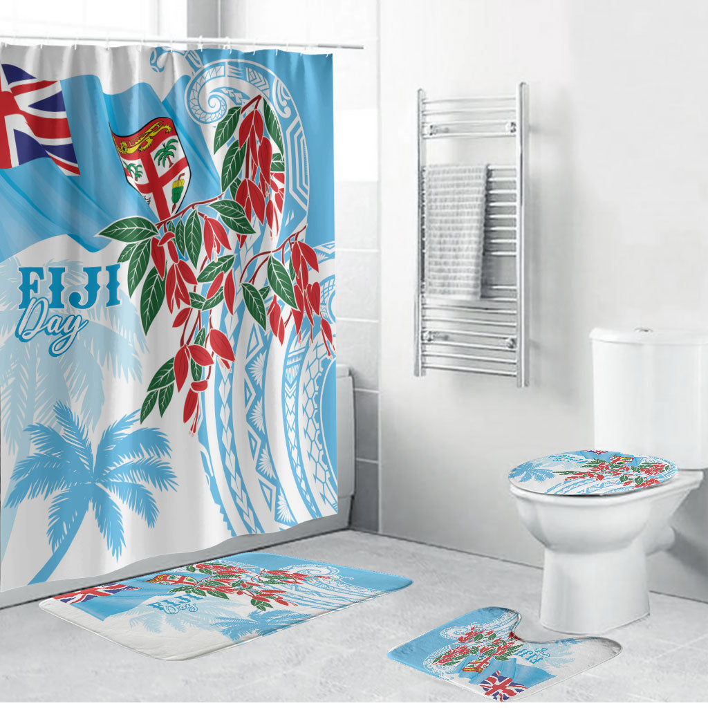 Bula Fiji Day Tagimaucia Palms Bathroom Set Toso Mai Viti LT7 Bathroom Set (4 pcs) Turquoise - Polynesian Pride
