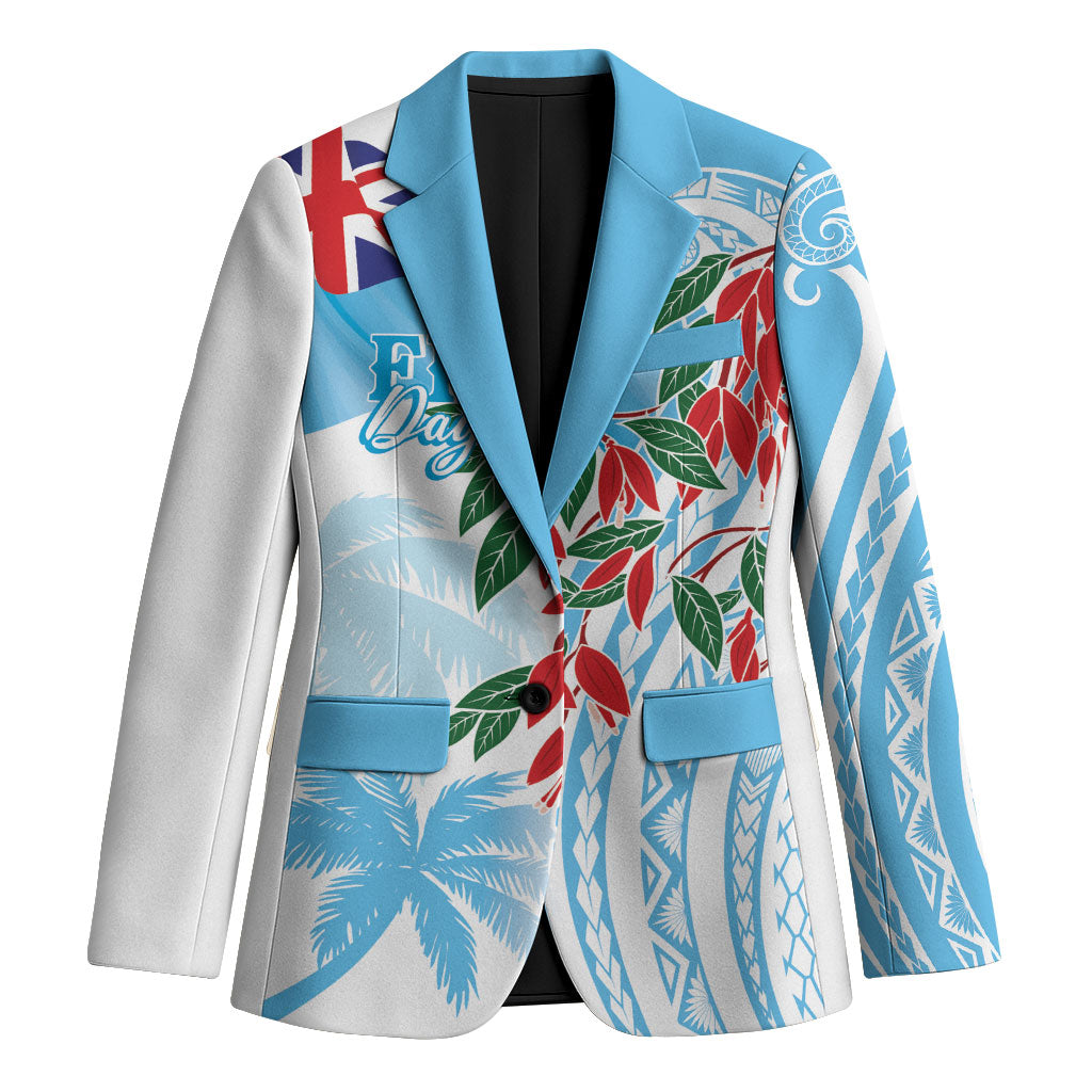 Bula Fiji Day Tagimaucia Palms Blazer Toso Mai Viti LT7 Unisex Turquoise - Polynesian Pride