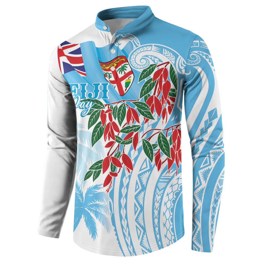 Bula Fiji Day Tagimaucia Palms Button Sweatshirt Toso Mai Viti LT7 - Polynesian Pride