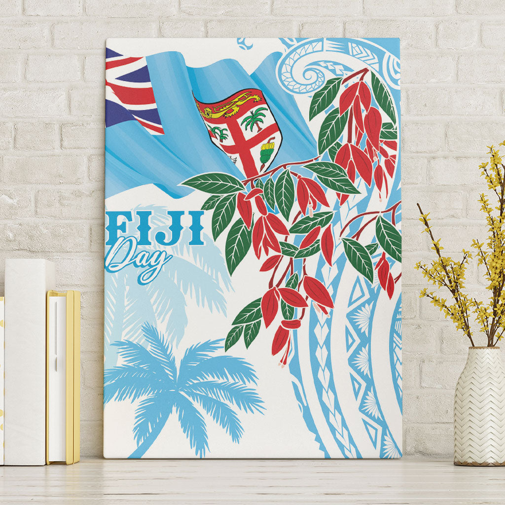 Bula Fiji Day Tagimaucia Palms Canvas Wall Art Toso Mai Viti LT7 Without Frame Turquoise - Polynesian Pride