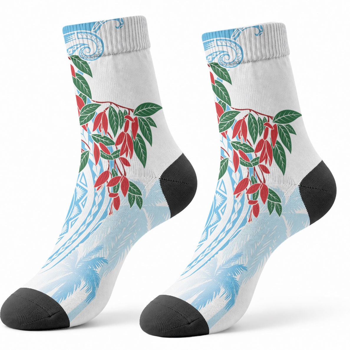 Bula Fiji Day Tagimaucia Palms Crew Socks Toso Mai Viti LT7 - Polynesian Pride