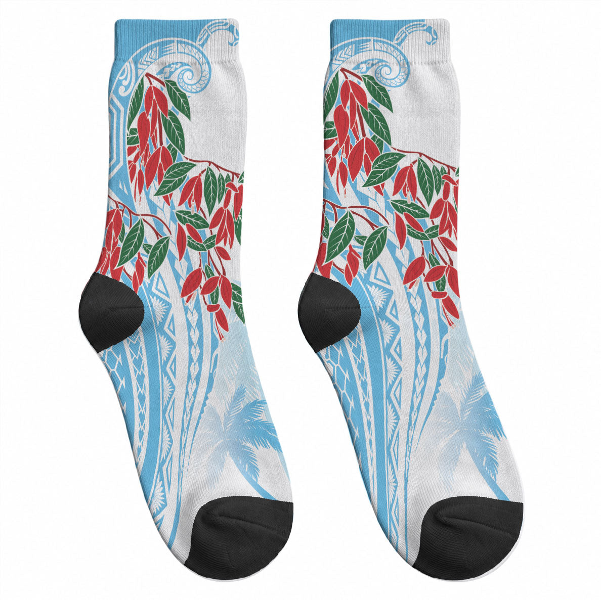 Bula Fiji Day Tagimaucia Palms Crew Socks Toso Mai Viti LT7 - Polynesian Pride