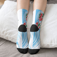 Bula Fiji Day Tagimaucia Palms Crew Socks Toso Mai Viti LT7 - Polynesian Pride