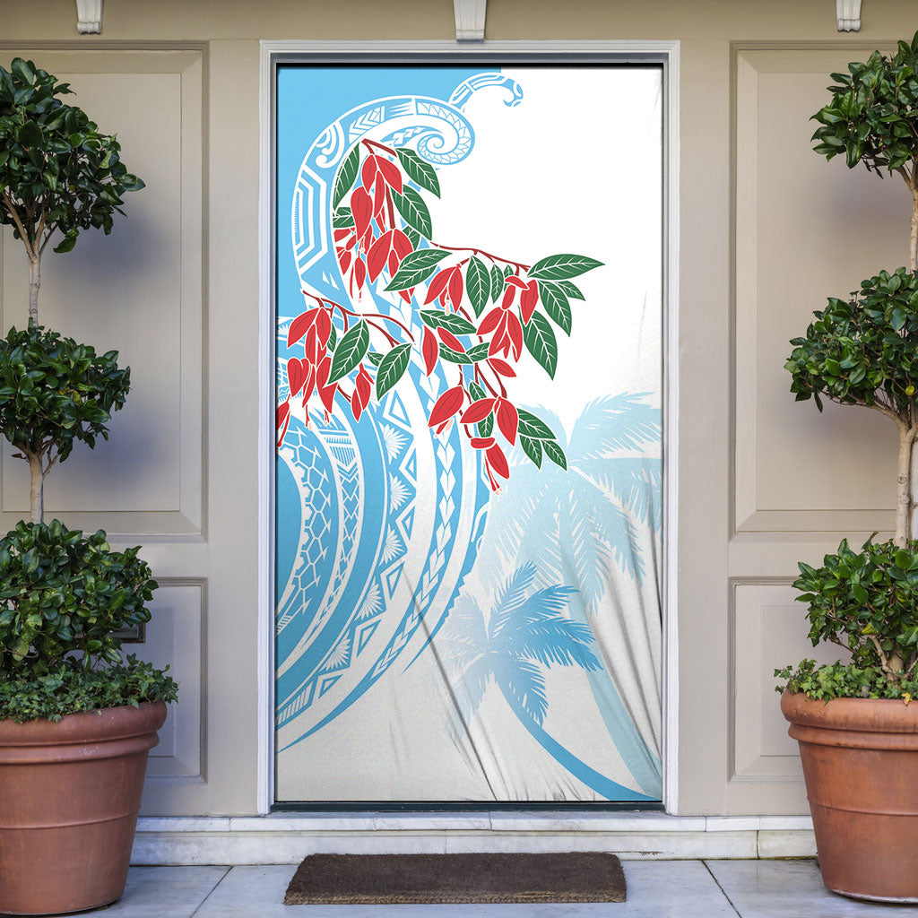 Bula Fiji Day Tagimaucia Palms Door Cover Toso Mai Viti LT7 Turquoise - Polynesian Pride