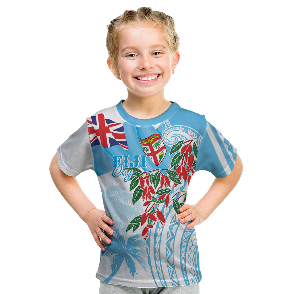 Bula Fiji Day Tagimaucia Palms Kid T Shirt Toso Mai Viti LT7 Turquoise - Polynesian Pride