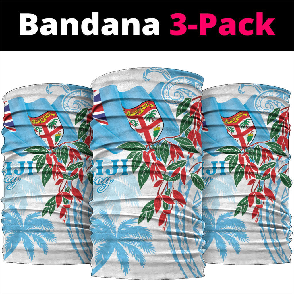 Bula Fiji Day Tagimaucia Palms Neck Gaiter Toso Mai Viti LT7 package One Size: 25*50cm Turquoise - Polynesian Pride