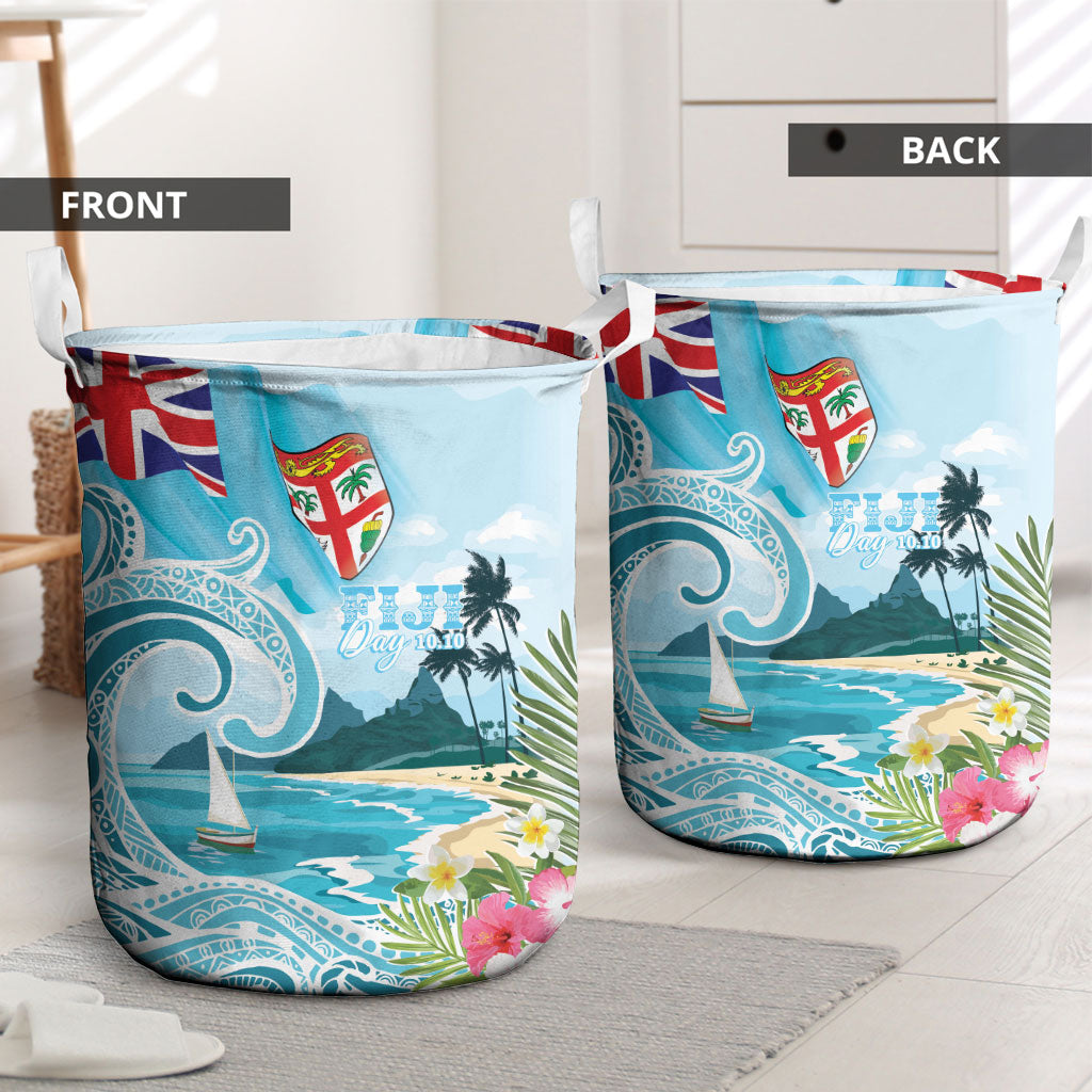 Bula Fiji Seascape Laundry Basket Fiji Day - Islands Heritage LT7 - Polynesian Pride