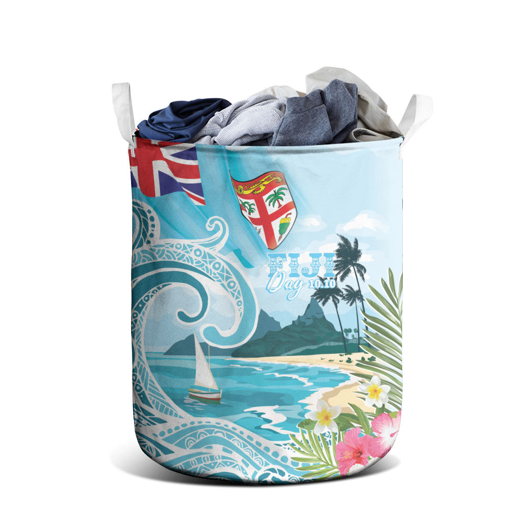 Bula Fiji Seascape Laundry Basket Fiji Day - Islands Heritage LT7 - Polynesian Pride