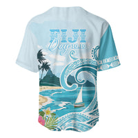 Bula Fiji Seascape Baseball Jersey Fiji Day - Islands Heritage LT7 - Polynesian Pride