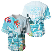 Bula Fiji Seascape Baseball Jersey Fiji Day - Islands Heritage LT7 - Polynesian Pride