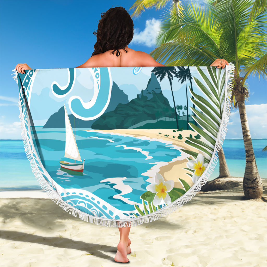 Bula Fiji Seascape Beach Blanket Fiji Day - Islands Heritage LT7 - Polynesian Pride