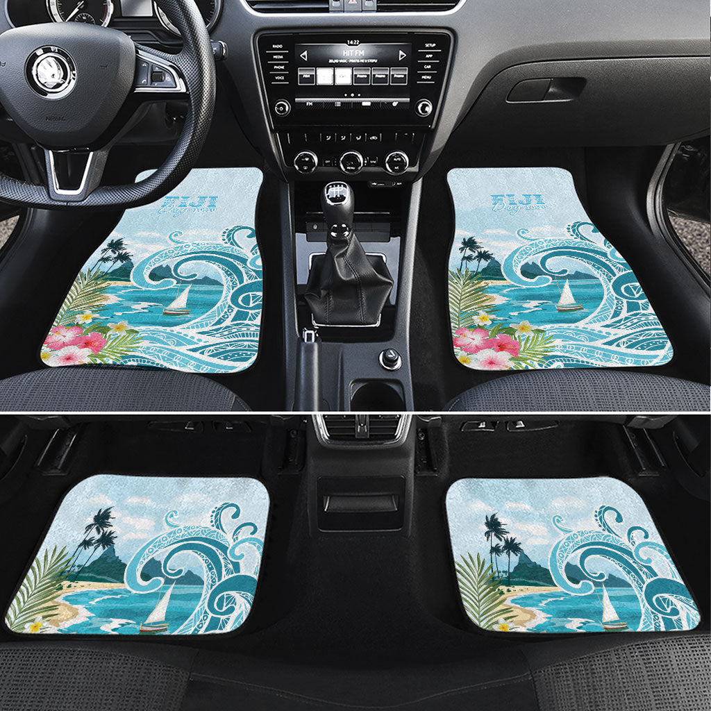 Bula Fiji Seascape Car Mats Fiji Day - Islands Heritage LT7 Set 4pcs Multicolor - Polynesian Pride