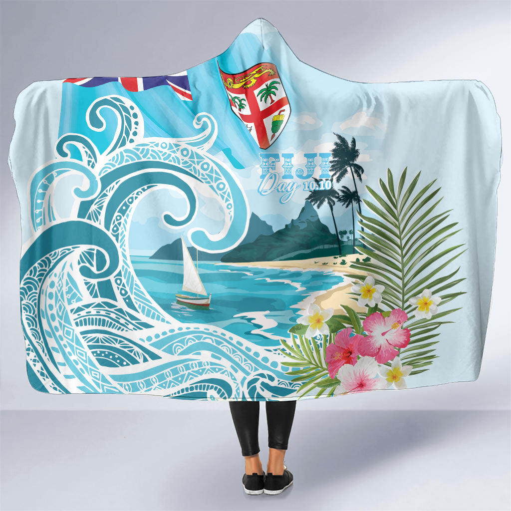 Bula Fiji Seascape Hooded Blanket Fiji Day - Islands Heritage LT7 One Size Multicolor - Polynesian Pride