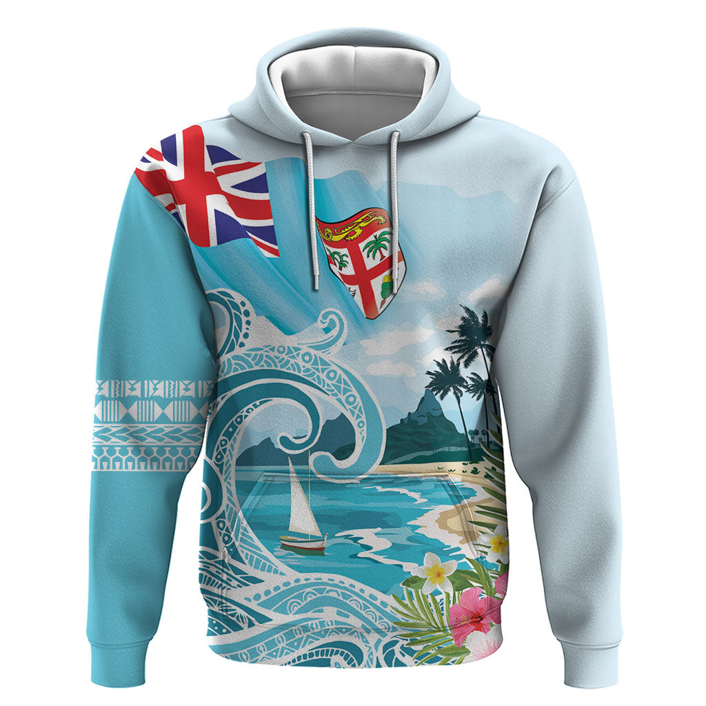Bula Fiji Seascape Hoodie Fiji Day - Islands Heritage LT7 Pullover Hoodie Multicolor - Polynesian Pride