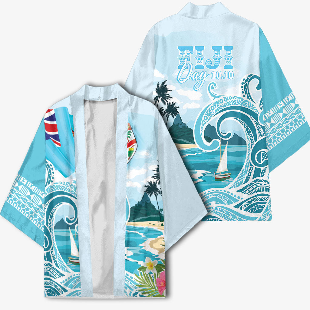 Bula Fiji Seascape Kimono Fiji Day - Islands Heritage LT7 - Polynesian Pride