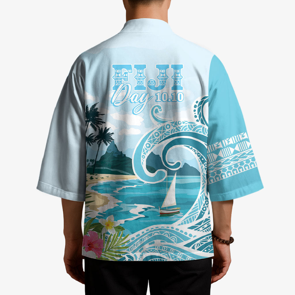 Bula Fiji Seascape Kimono Fiji Day - Islands Heritage LT7 - Polynesian Pride
