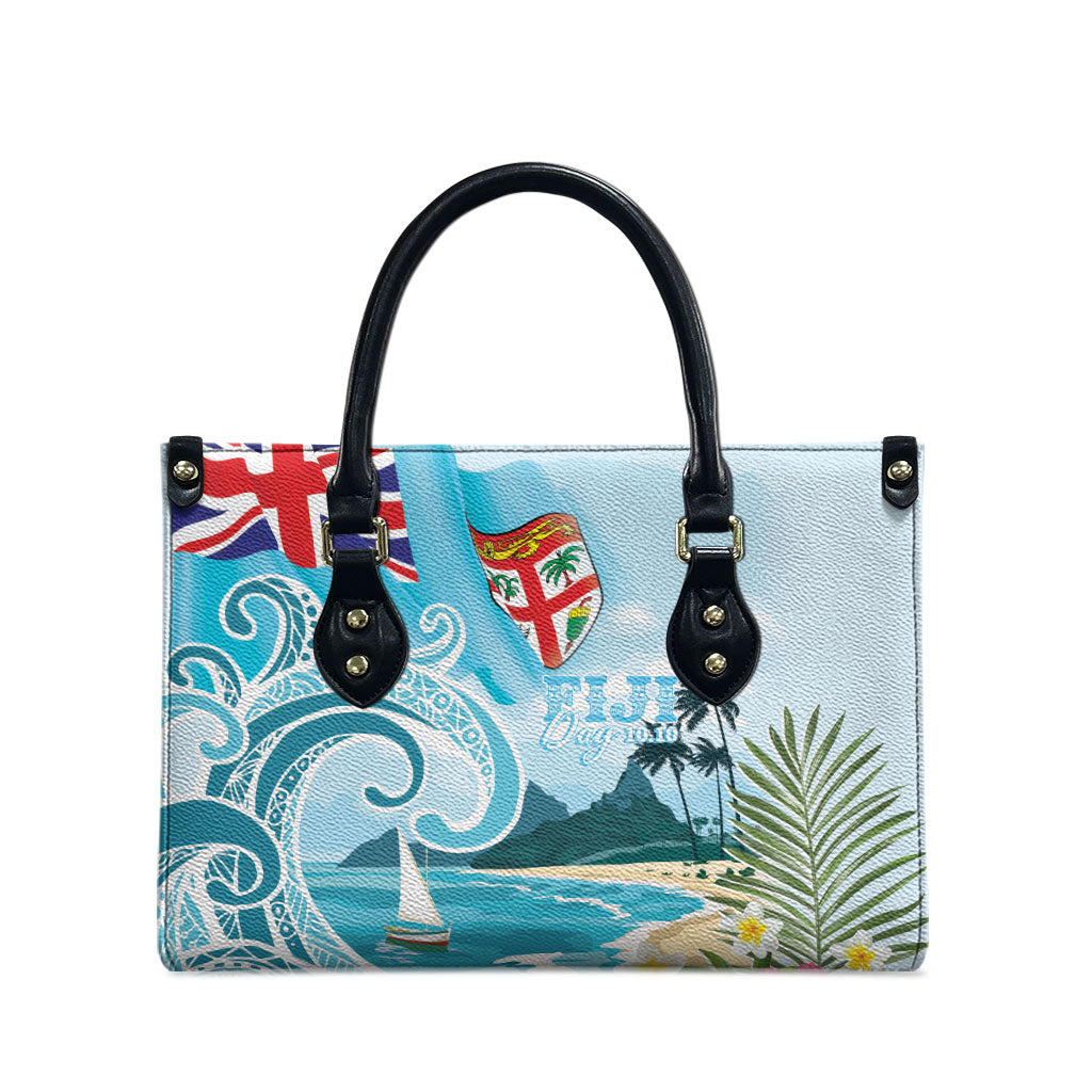 Bula Fiji Seascape Leather Bag Fiji Day - Islands Heritage LT7 - Polynesian Pride