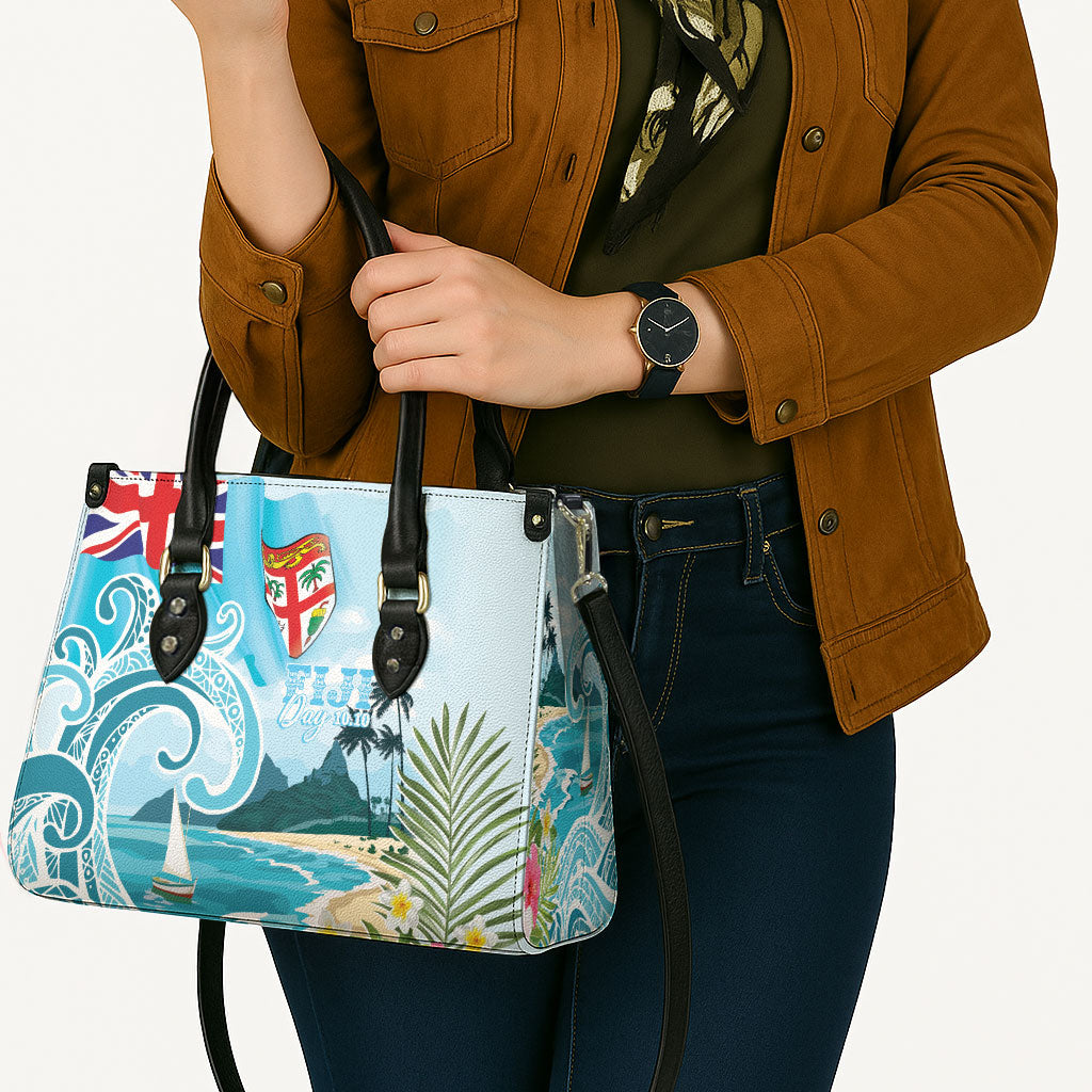 Bula Fiji Seascape Leather Bag Fiji Day - Islands Heritage LT7 - Polynesian Pride