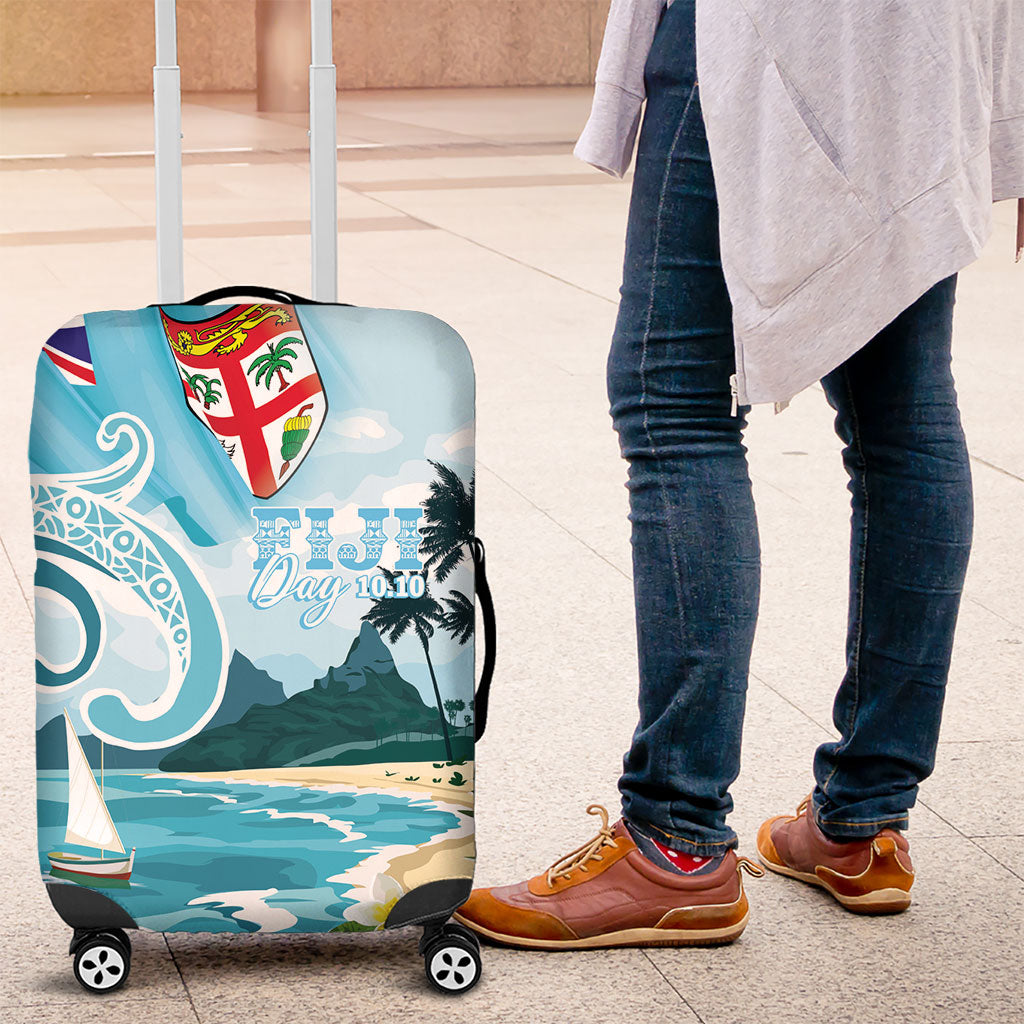 Bula Fiji Seascape Luggage Cover Fiji Day - Islands Heritage LT7 Multicolor - Polynesian Pride