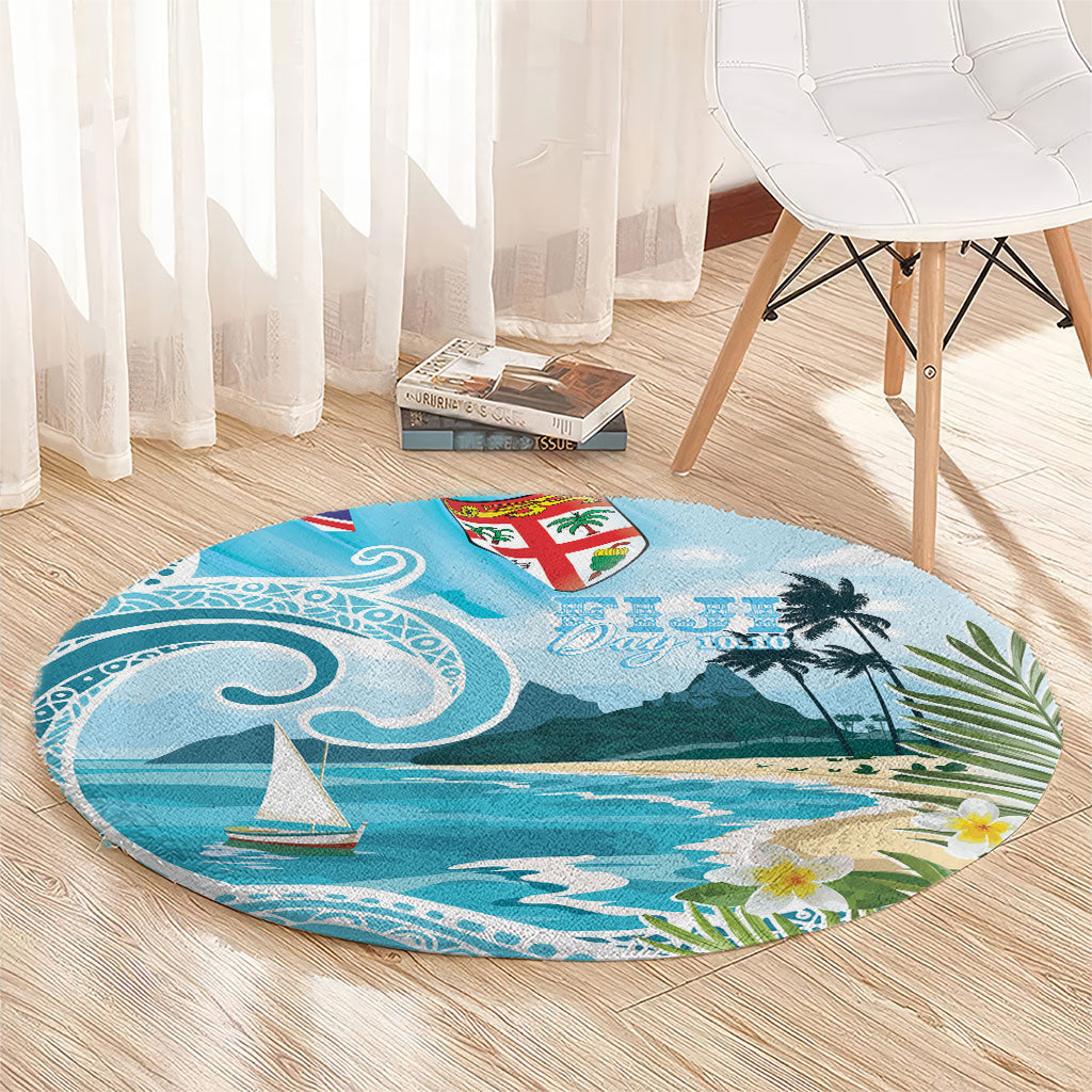 Bula Fiji Seascape Round Carpet Fiji Day - Islands Heritage LT7 - Polynesian Pride