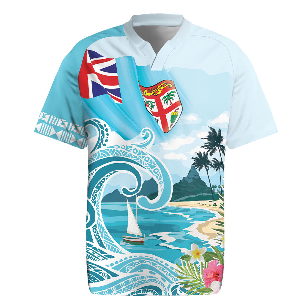 Bula Fiji Seascape Rugby Jersey Fiji Day - Islands Heritage LT7 Multicolor - Polynesian Pride