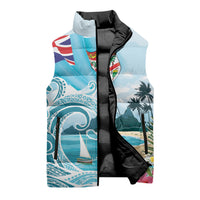 Bula Fiji Seascape Sleeveless Puffer Jacket Fiji Day - Islands Heritage LT7 - Polynesian Pride
