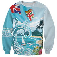 Bula Fiji Seascape Sweatshirt Fiji Day - Islands Heritage LT7 Unisex Multicolor - Polynesian Pride