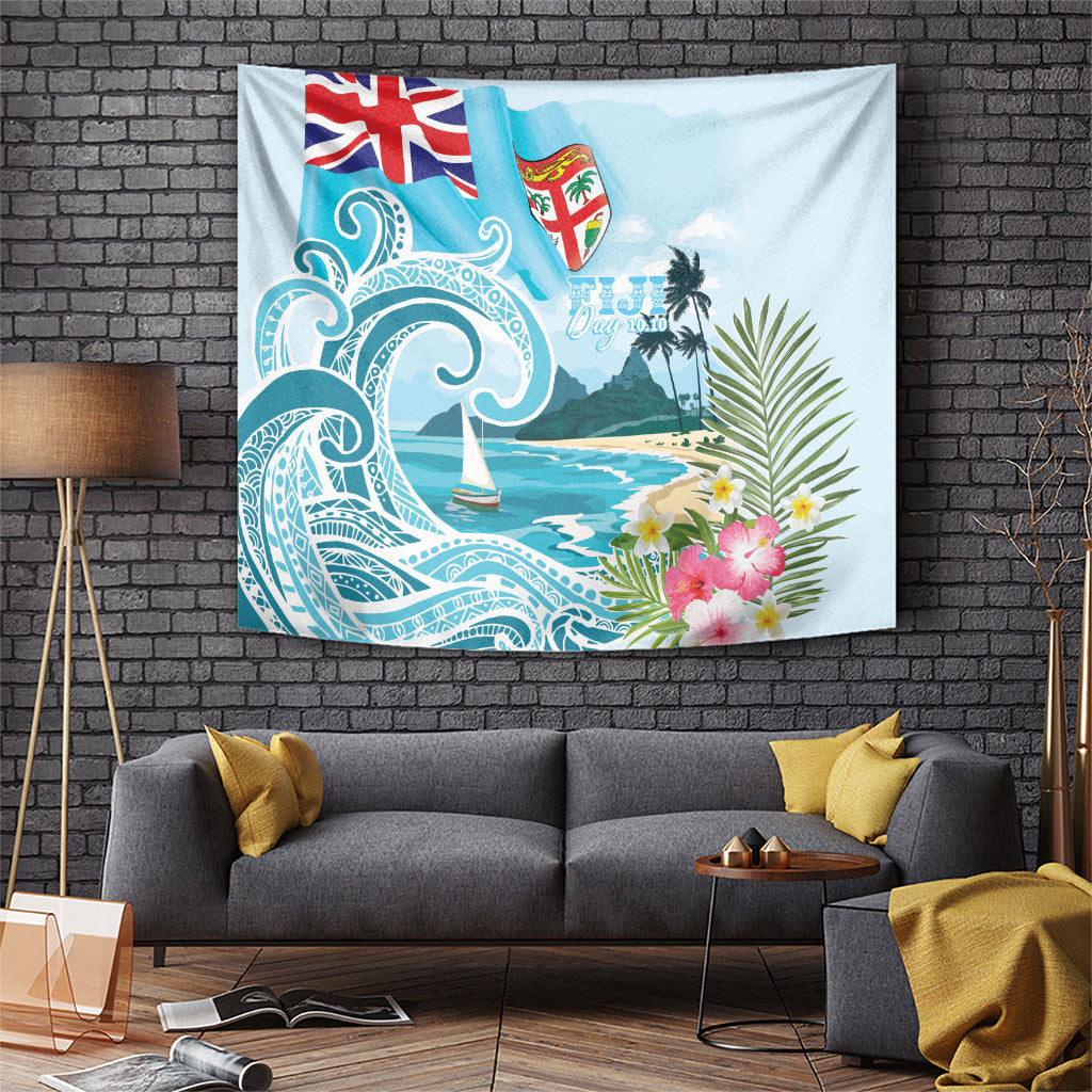 Bula Fiji Seascape Tapestry Fiji Day - Islands Heritage LT7 Multicolor - Polynesian Pride
