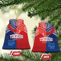 TokoUso Tonga Samoa Brothers Forever Ceramic Ornament Ulafala and Heilala Unity LT7 Bell Flake Red Blue - Polynesian Pride