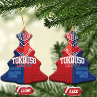 TokoUso Tonga Samoa Brothers Forever Ceramic Ornament Ulafala and Heilala Unity LT7 Christmas Tree Red Blue - Polynesian Pride