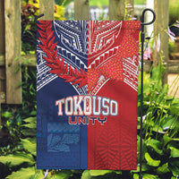 TokoUso Tonga Samoa Brothers Forever Garden Flag Ulafala and Heilala Unity LT7 Garden Flag Red Blue - Polynesian Pride