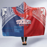 TokoUso Tonga Samoa Brothers Forever Hooded Blanket Ulafala and Heilala Unity LT7 One Size Red Blue - Polynesian Pride