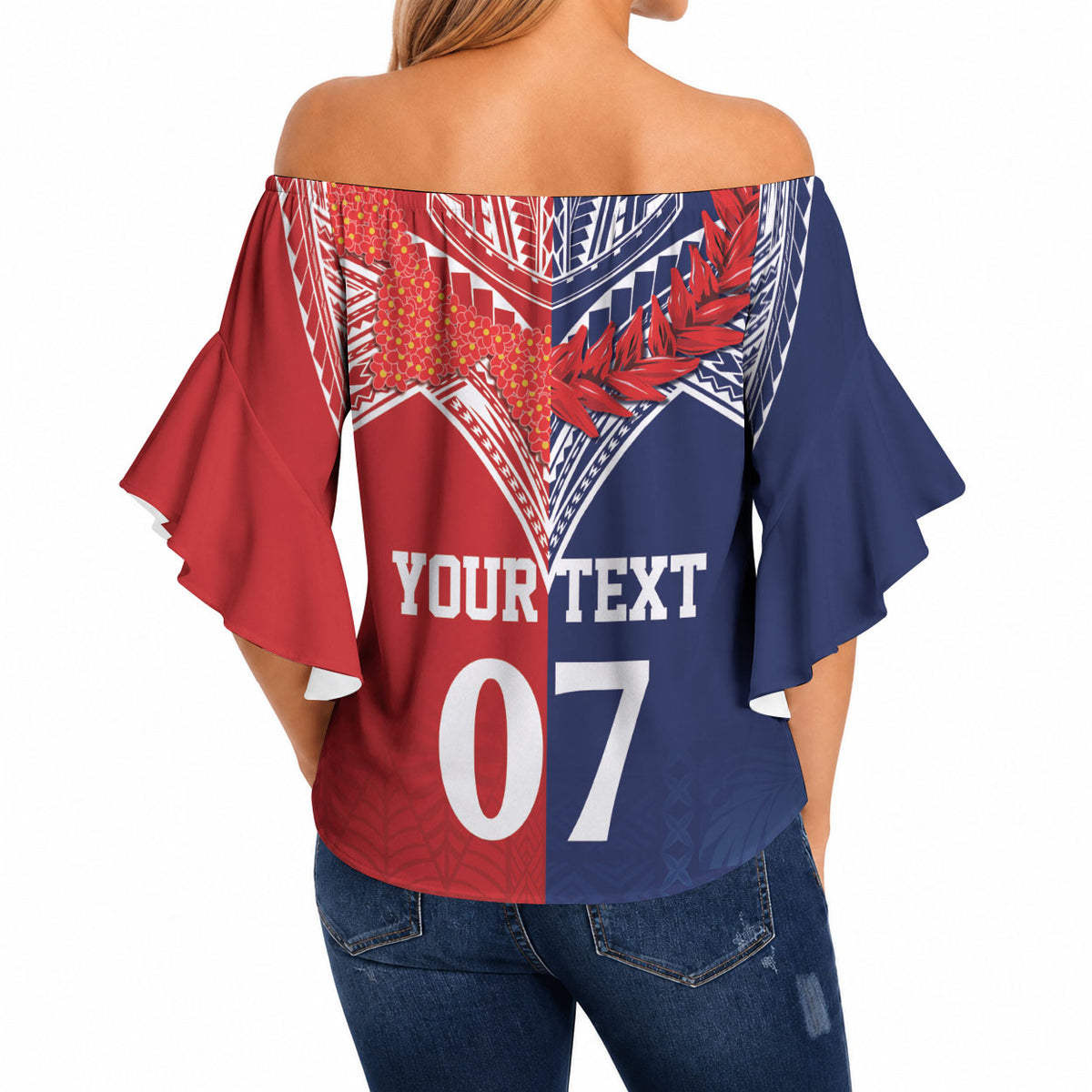 TokoUso Tonga Samoa Brothers Forever Custom Off Shoulder Wrap Waist Top Ulafala and Heilala Unity LT7 - Polynesian Pride