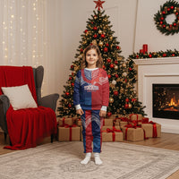 TokoUso Tonga Samoa Brothers Forever Custom Christmas Pajama Set Ulafala and Heilala Unity LT7 Kid Red Blue - Polynesian Pride