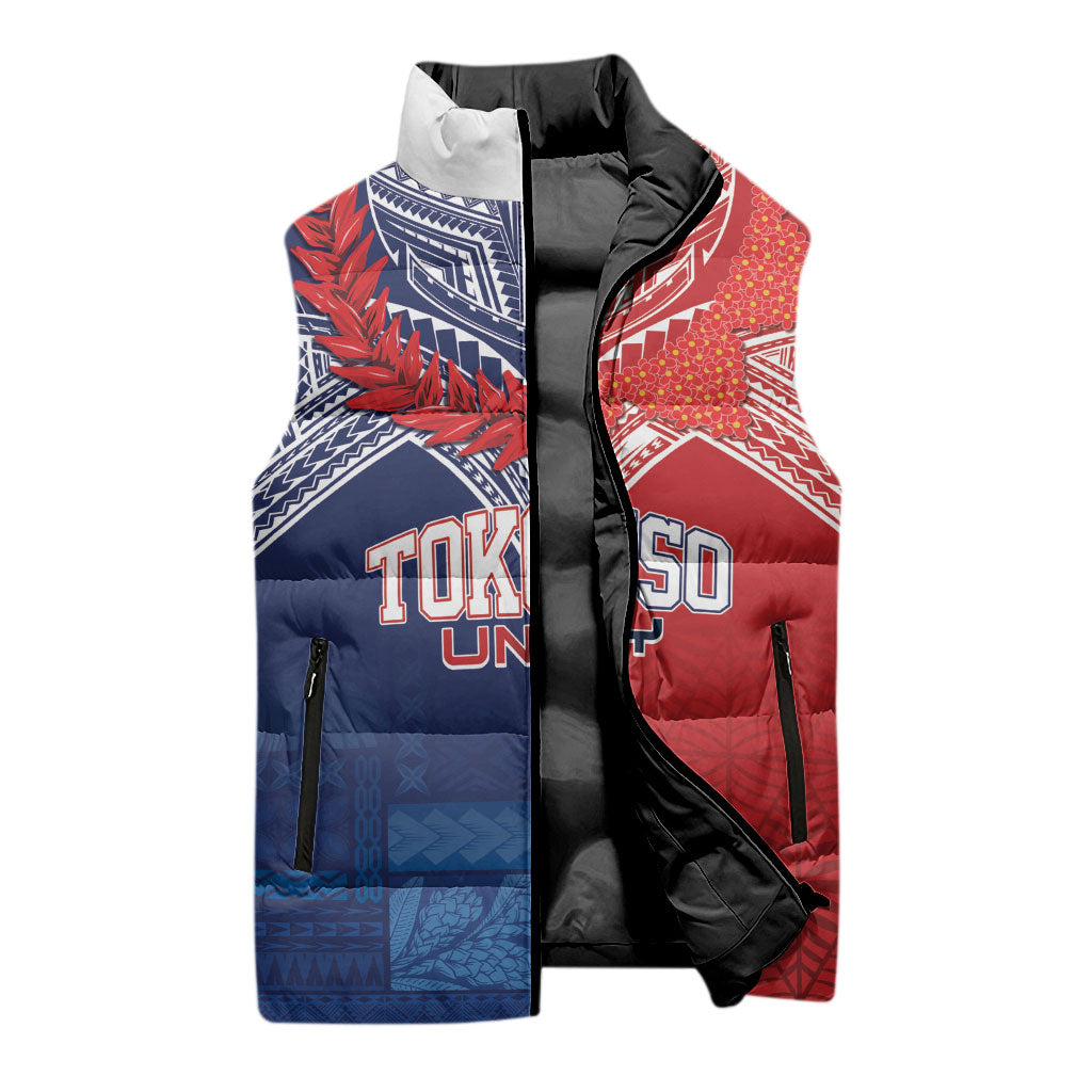 TokoUso Tonga Samoa Brothers Forever Custom Sleeveless Puffer Jacket Ulafala and Heilala Unity LT7 - Polynesian Pride