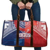 TokoUso Tonga Samoa Brothers Forever Travel Bag Ulafala and Heilala Unity LT7 Red Blue - Polynesian Pride