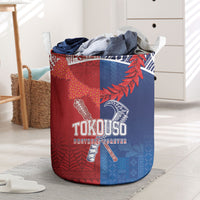 TokoUso Tonga and Samoa Laundry Basket Warriors War Clubs LT7 Blue Red - Polynesian Pride