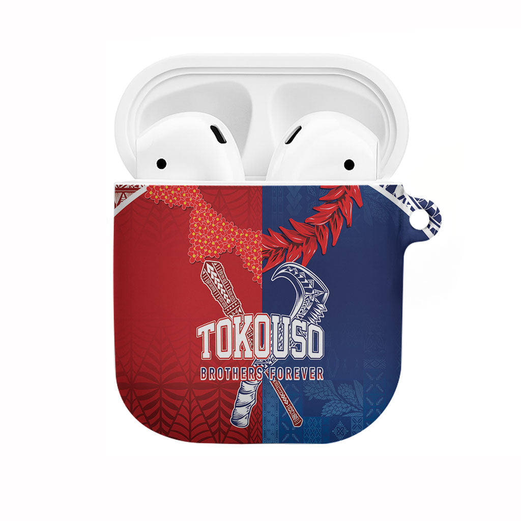 TokoUso Tonga and Samoa AirPods Case Warriors War Clubs LT7 Blue Red - Polynesian Pride