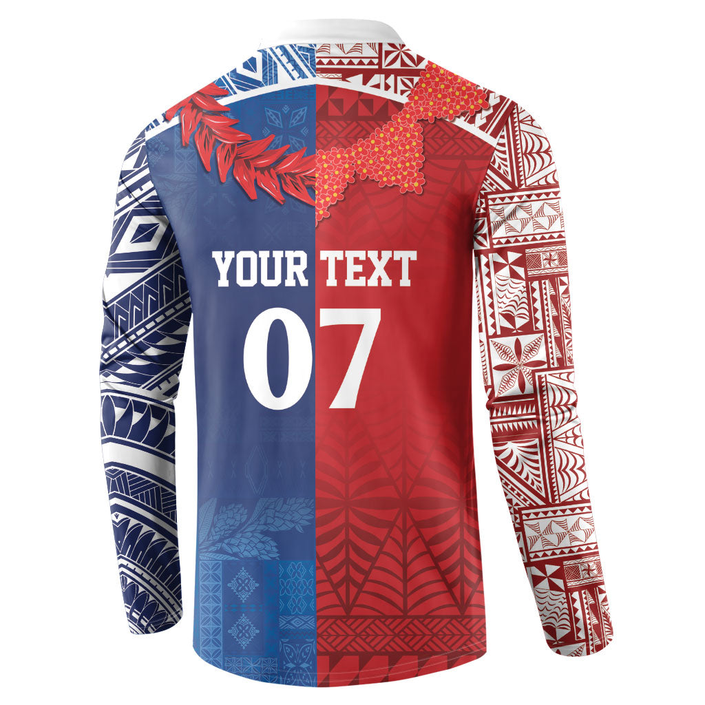 TokoUso Custom Tonga and Samoa Button Sweatshirt Warriors War Clubs LT7 - Polynesian Pride