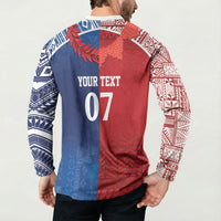 TokoUso Custom Tonga and Samoa Button Sweatshirt Warriors War Clubs LT7 - Polynesian Pride