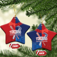TokoUso Tonga and Samoa Ceramic Ornament Warriors War Clubs LT7 Star Blue Red - Polynesian Pride