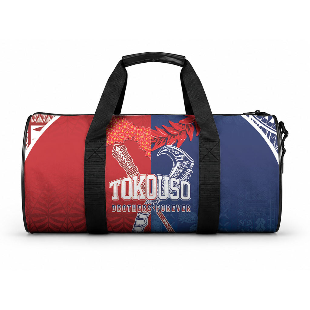 TokoUso Tonga and Samoa Duffle Bag Warriors War Clubs LT7 One size Blue Red - Polynesian Pride